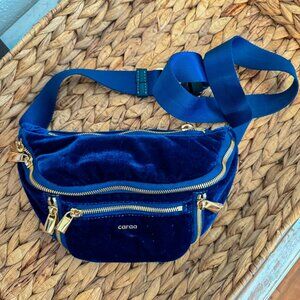 Caraa x Free People Sling Velvet Bag Midnight Blue Adjustable Crossbody